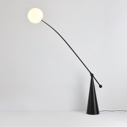 Opal Arc Floor Lamp with LED, Black Metal, Indoor Use