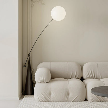 Opal Arc Floor Lamp with LED, Black Metal, Indoor Use