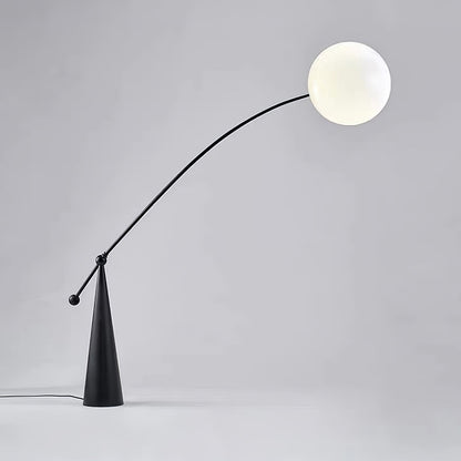 Opal Arc Floor Lamp with LED, Black Metal, Indoor Use