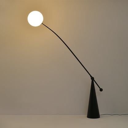 Opal Arc Floor Lamp with LED, Black Metal, Indoor Use