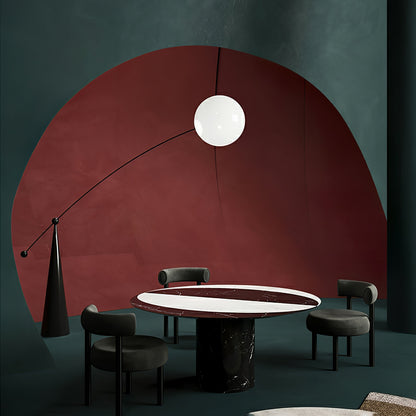 Opal Arc Floor Lamp with LED, Black Metal, Indoor Use