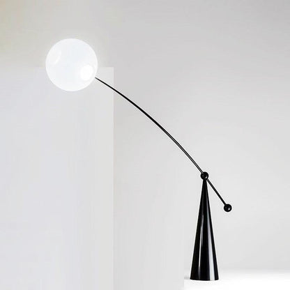 Opal Arc Floor Lamp with LED, Black Metal, Indoor Use