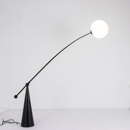 Opal Arc Floor Lamp with LED, Black Metal, Indoor Use