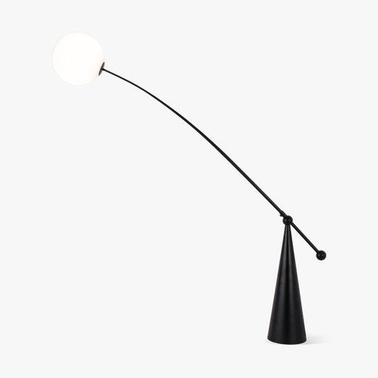 Opal Arc Floor Lamp with LED, Black Metal, Indoor Use