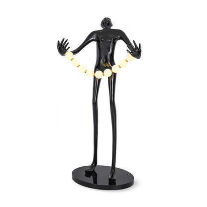 Orb Juggler Sculpture Floor Lamp with LED Light - Black