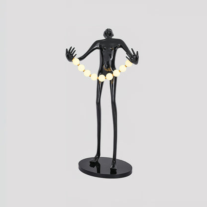 Orb Juggler Sculpture Floor Lamp with LED Light - Black