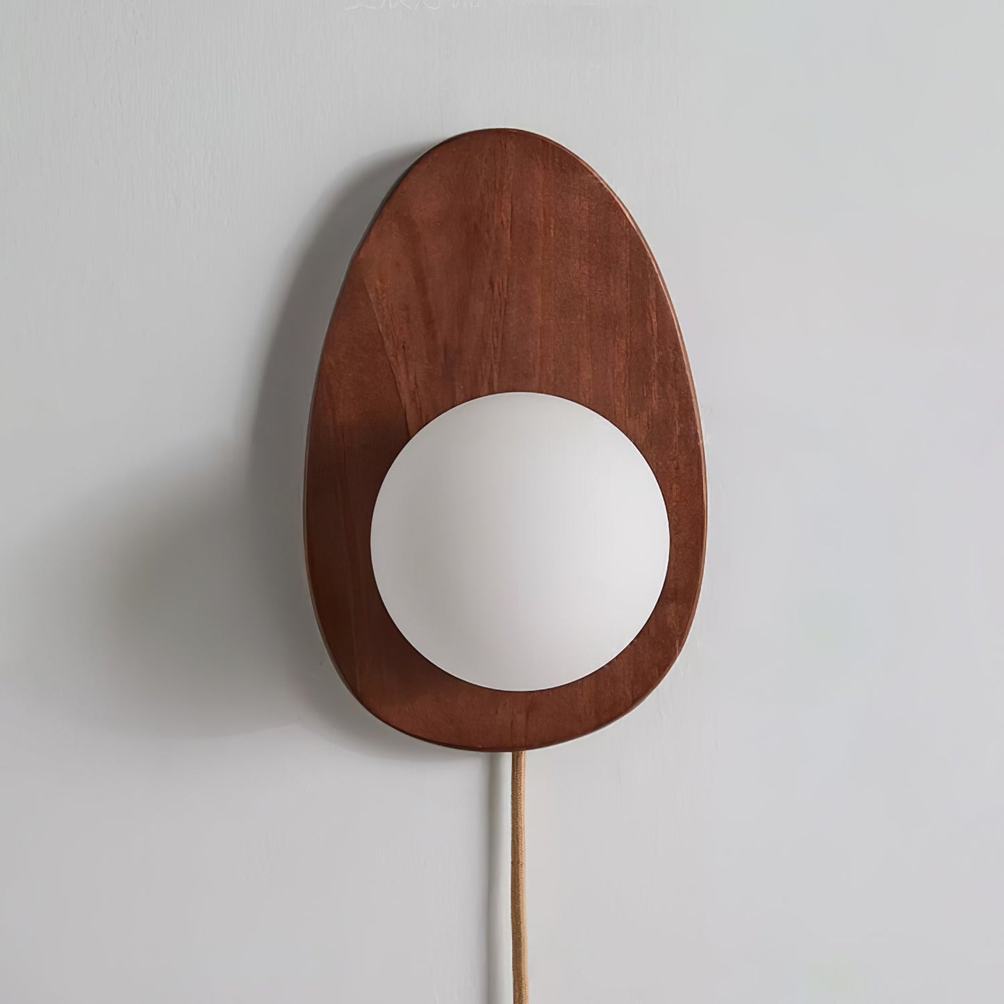 Orba Walnut Plug-in Wall Lamp with LED Indoor Lighting