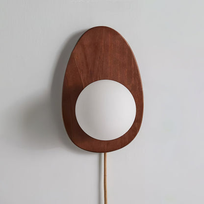 Orba Walnut Plug-in Wall Lamp with LED Indoor Lighting