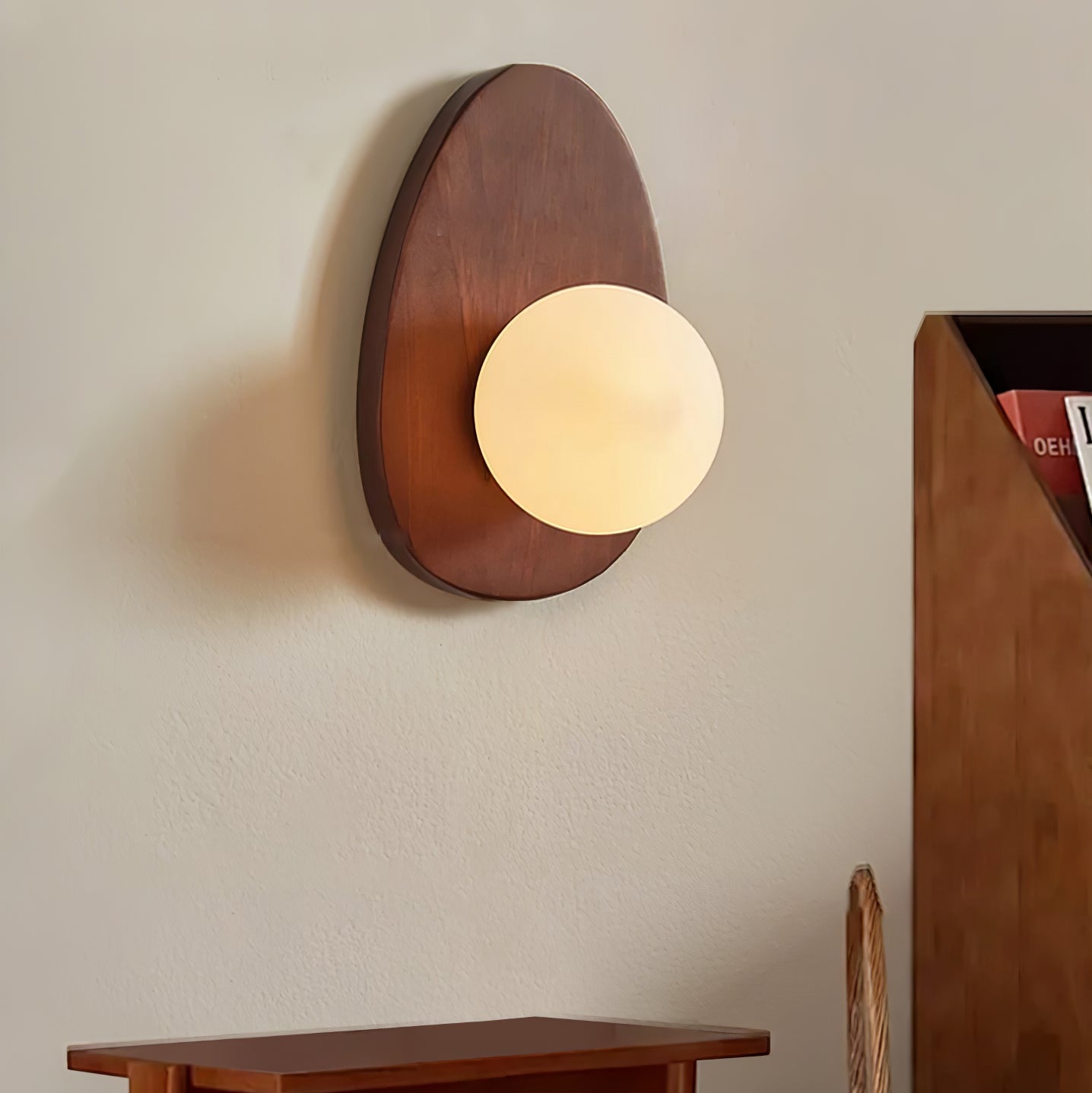 Orba Walnut Wall Lamp - LED Indoor Lighting, Elegant Design