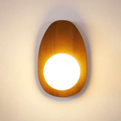 Orba Walnut Plug-in Wall Lamp with LED Indoor Lighting