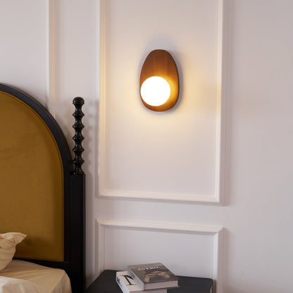Orba Walnut Plug-in Wall Lamp with LED Indoor Lighting