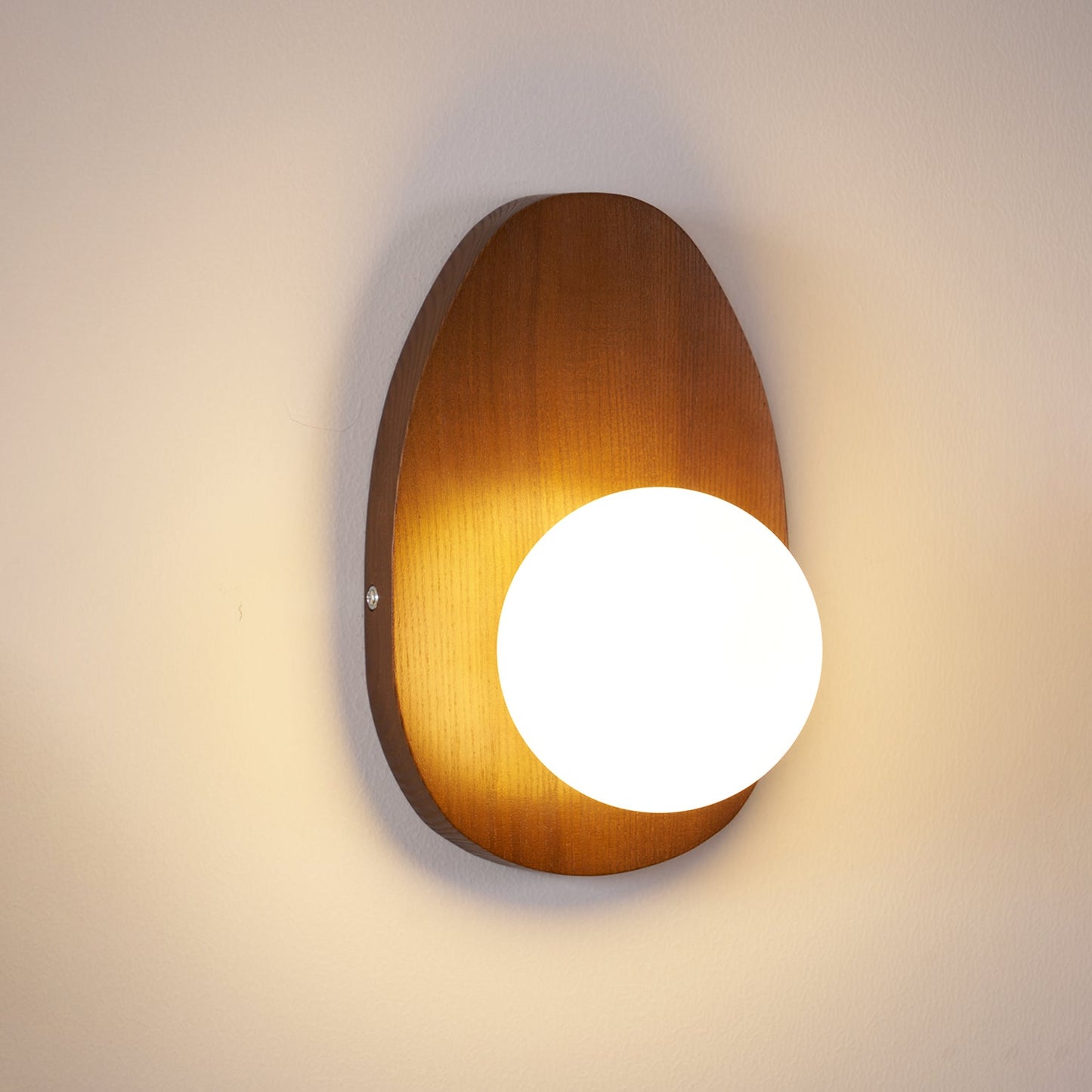 Orba Walnut Plug-in Wall Lamp with LED Indoor Lighting