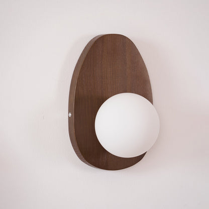 Orba Walnut Plug-in Wall Lamp with LED Indoor Lighting