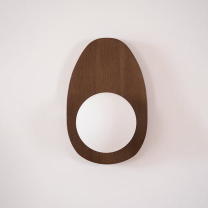 Orba Walnut Plug-in Wall Lamp with LED Indoor Lighting