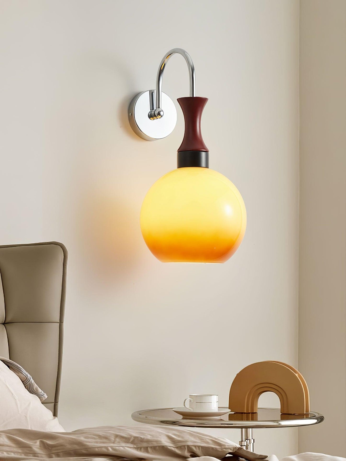 Orbique Wall Sconce LED Light Fixture - Modern Glass Shade
