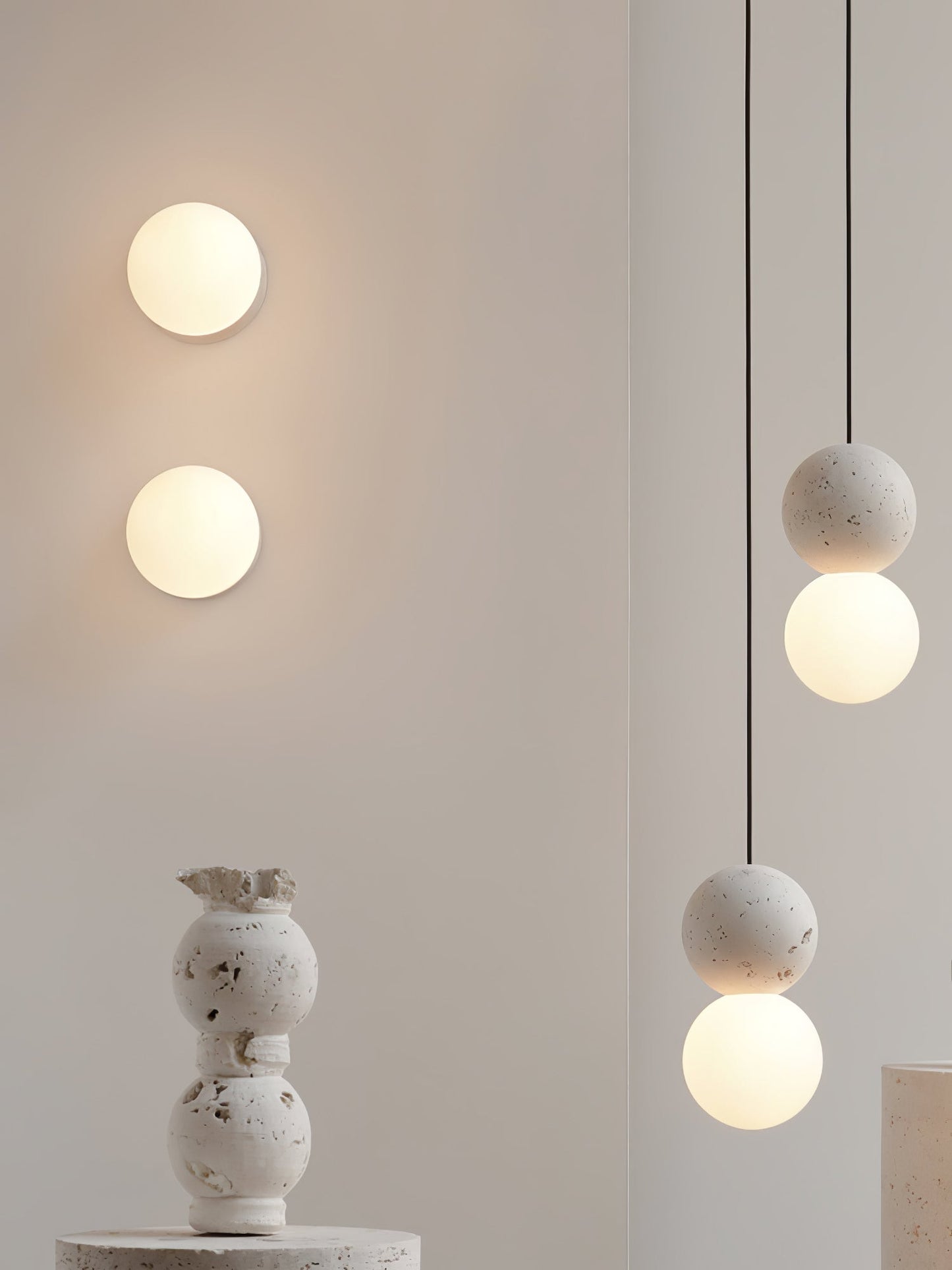 Origo Wall Lamp - LED Indoor Concrete and Glass Light