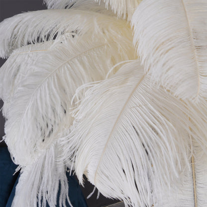 Ostrich Feather Brass Floor Lamp - Luxury Indoor Lighting