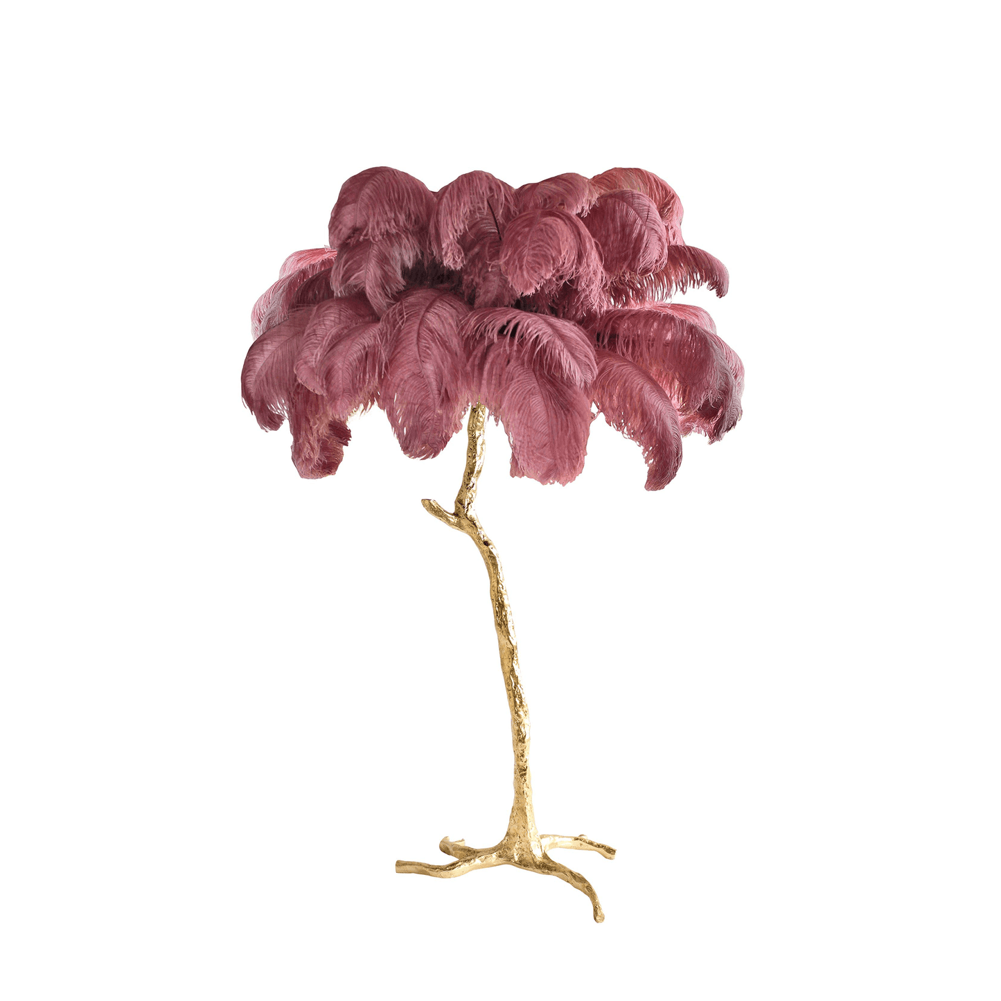 Ostrich Feather Brass Floor Lamp - Luxury Indoor Lighting