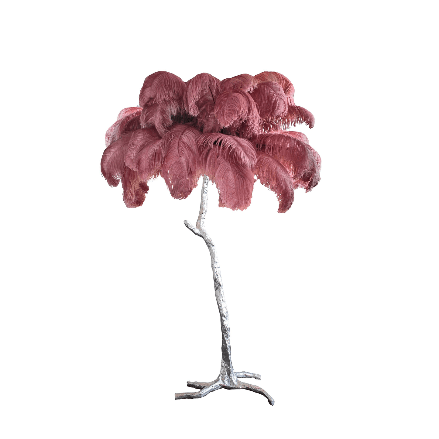 Ostrich Feather Brass Floor Lamp - Luxury Indoor Lighting