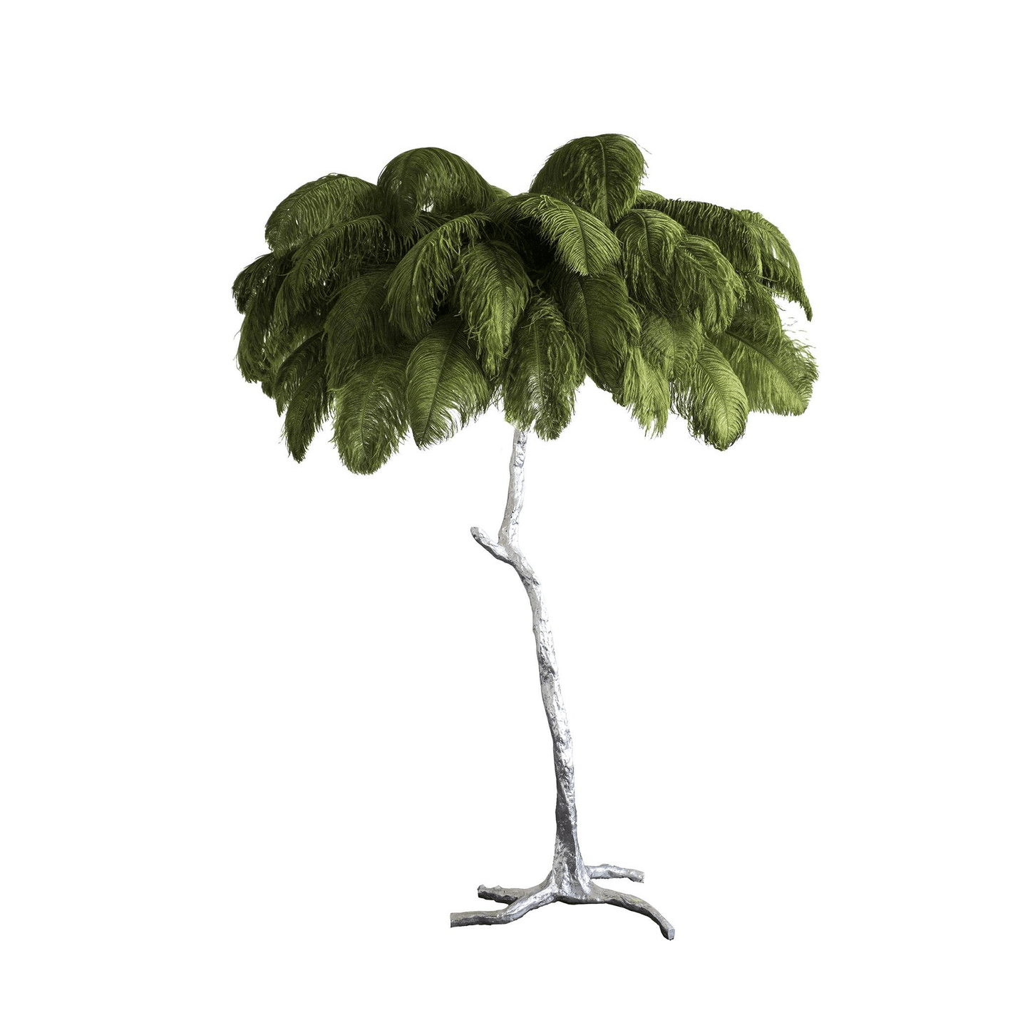 Ostrich Feather Brass Floor Lamp - Luxury Indoor Lighting
