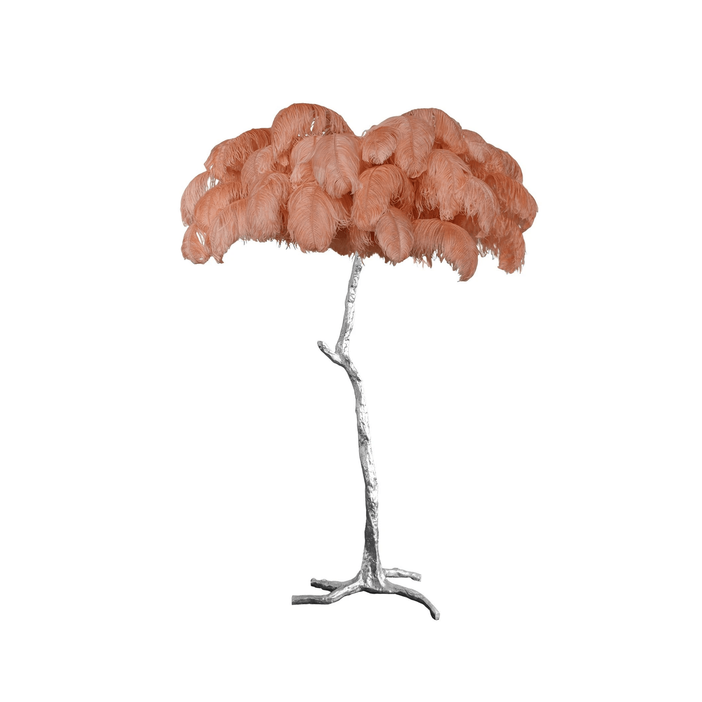 Ostrich Feather Brass Floor Lamp - Luxury Indoor Lighting
