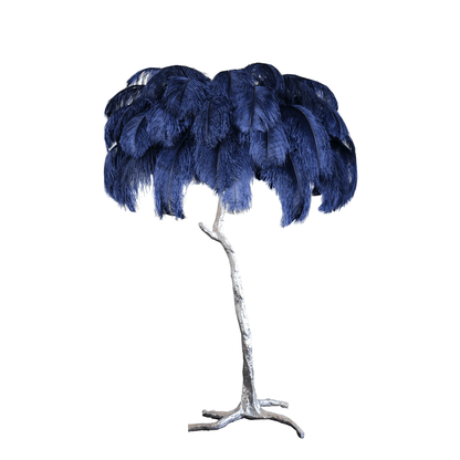 Ostrich Feather Brass Floor Lamp - Luxury Indoor Lighting