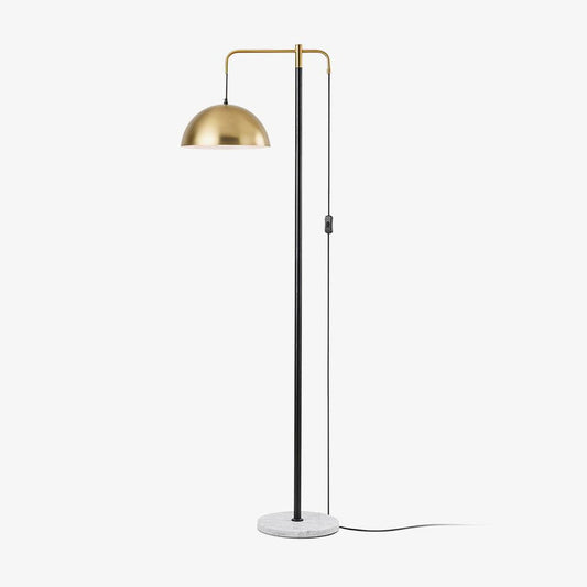 Otto Floor Lamp with Metal Shade and LED Bulb - Gold