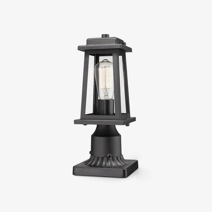 Outdoor Lantern Post Lights - Black Metal, LED, Waterproof