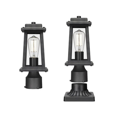 Outdoor Lantern Post Lights - Black Metal, LED, Waterproof