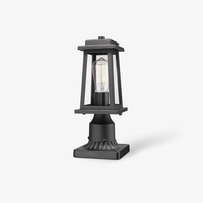 Outdoor Lantern Post Lights - Black Metal, LED, Waterproof