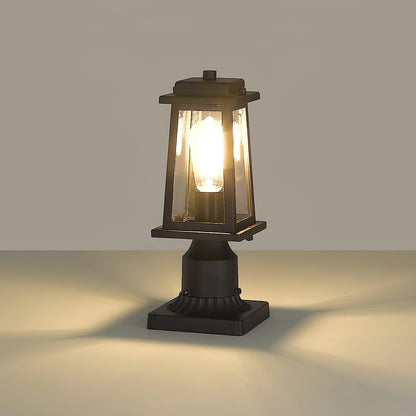 Outdoor Lantern Post Lights - Black Metal, LED, Waterproof