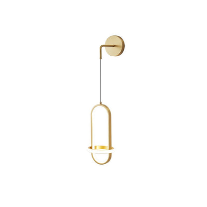 Oval Brass Wall Light with Three Color LED Options