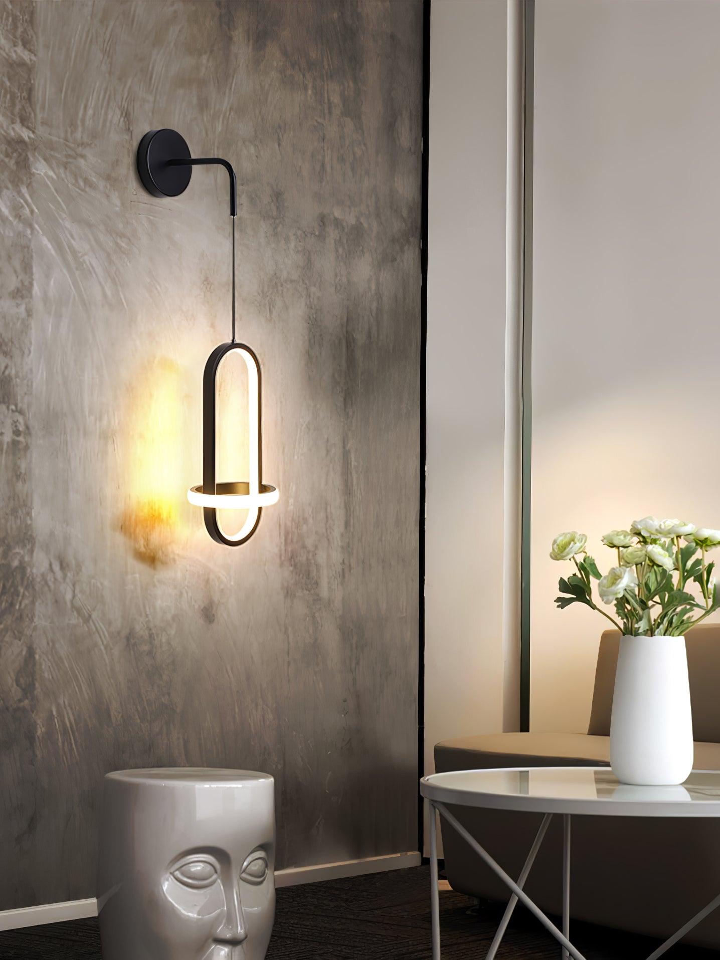 Oval Brass Wall Light with Three Color LED Options