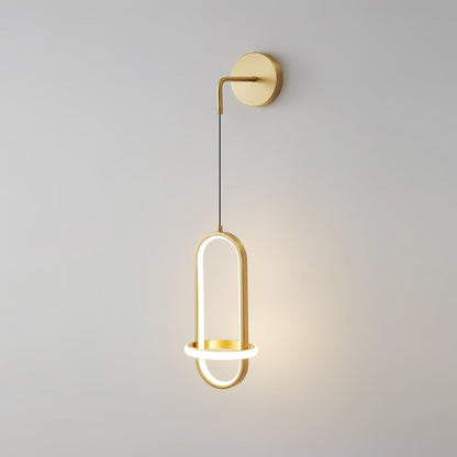 Oval Brass Wall Light with Three Color LED Options