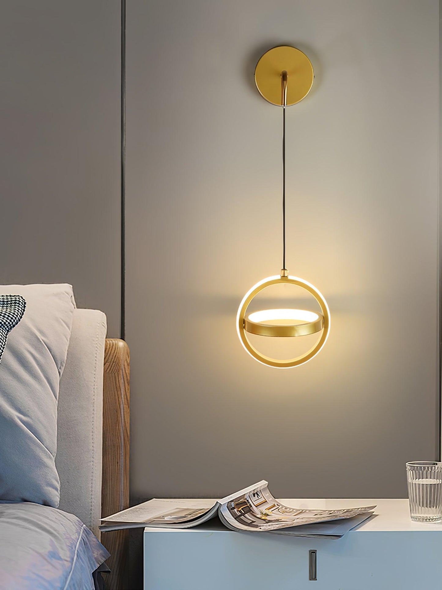 Oval Brass Wall Light with Three Color LED Options