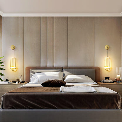 Oval Brass Wall Light with Three Color LED Options