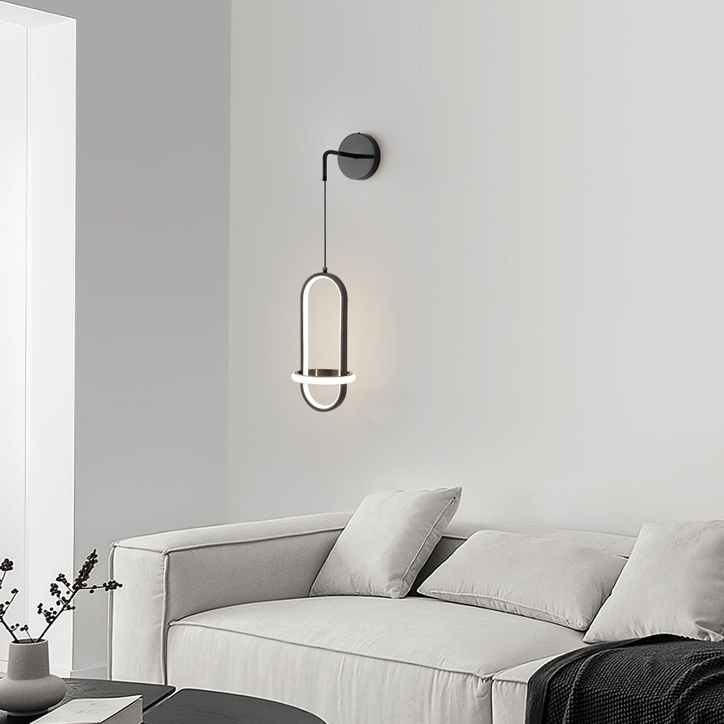 Oval Brass Wall Light with Three Color LED Options