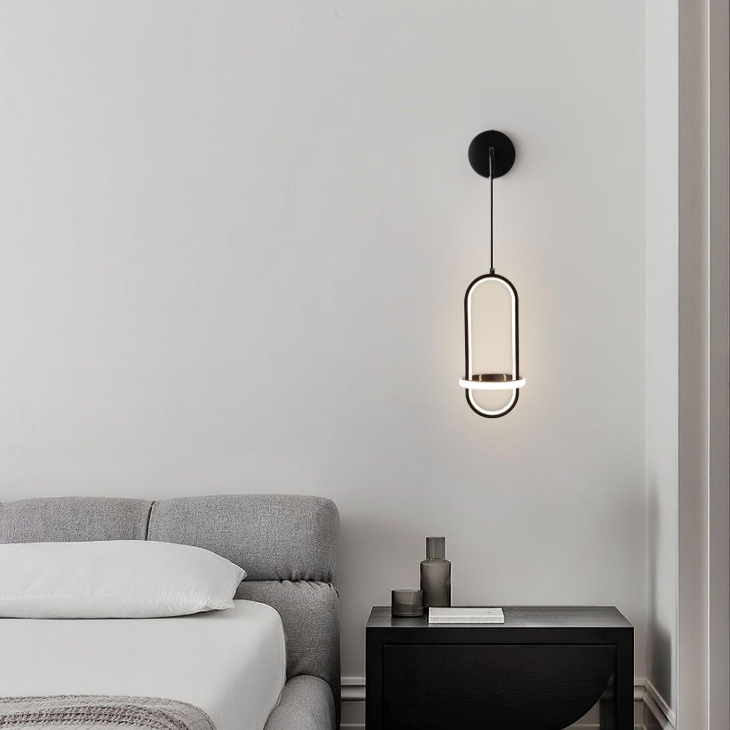 Oval Brass Wall Light with Three Color LED Options