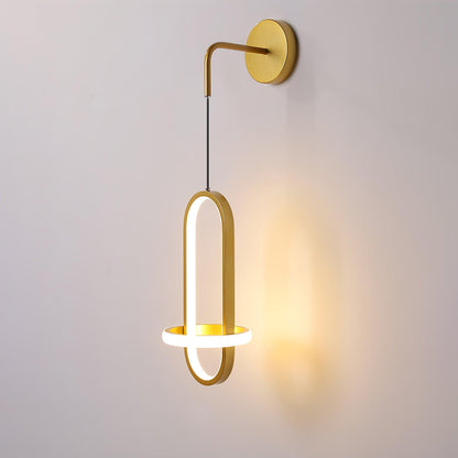 Oval Brass Wall Light with Three Color LED Options