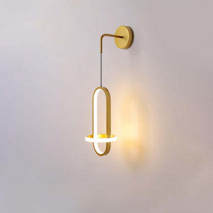Oval Brass Wall Light with Three Color LED Options