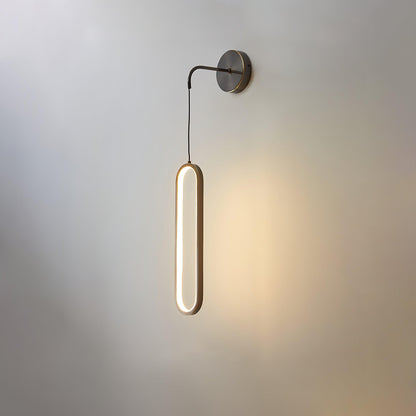Oval LED Brass Wall Lamp with Dimmable 3-Color Light