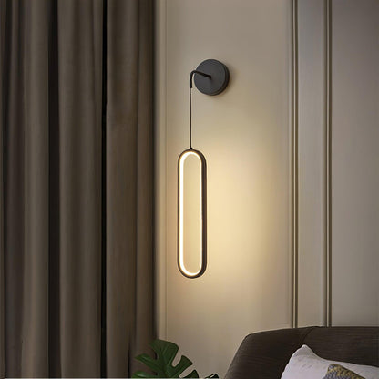 Oval LED Brass Wall Lamp with Dimmable 3-Color Light