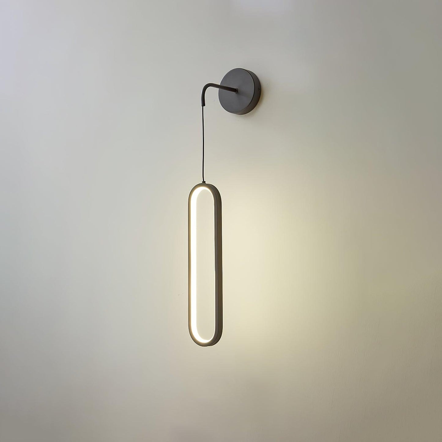 Oval LED Brass Wall Lamp with Dimmable 3-Color Light