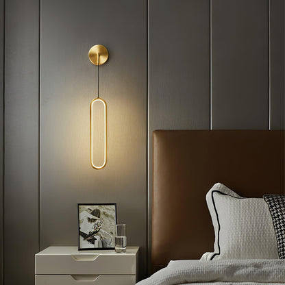 Oval LED Brass Wall Lamp with Dimmable 3-Color Light