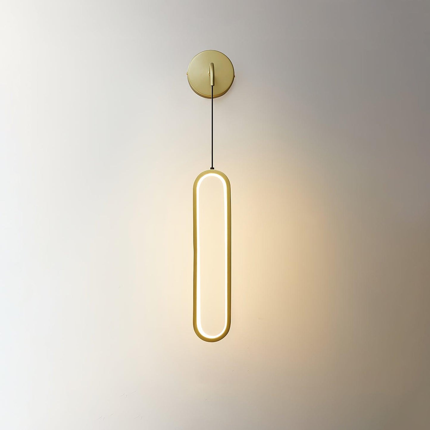 Oval LED Brass Wall Lamp with Dimmable 3-Color Light