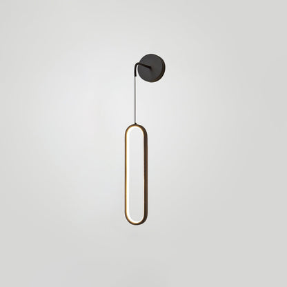 Oval LED Brass Wall Lamp with Dimmable 3-Color Light