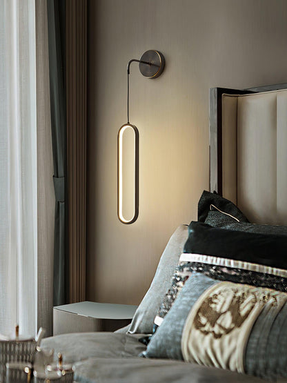 Oval LED Brass Wall Lamp with Dimmable 3-Color Light