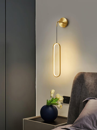 Oval LED Brass Wall Lamp with Dimmable 3-Color Light