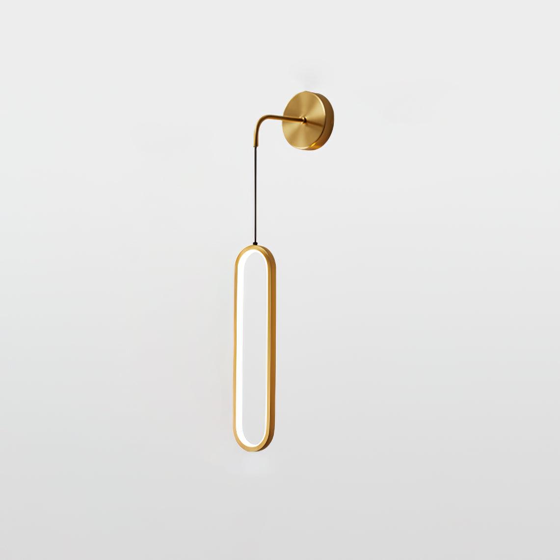 Oval LED Brass Wall Lamp with Dimmable 3-Color Light