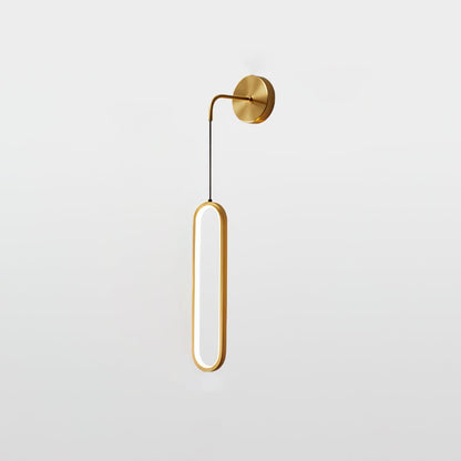 Oval LED Brass Wall Lamp with Dimmable 3-Color Light